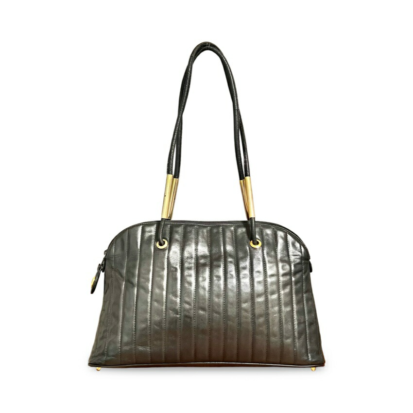 楽天市場】FENDI フェンディ ストライプステッチ ブラックレザー