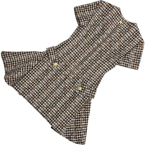 極美品 Louis Vuitton チェック柄 半袖ミニワンピース 34 極美品 Louis