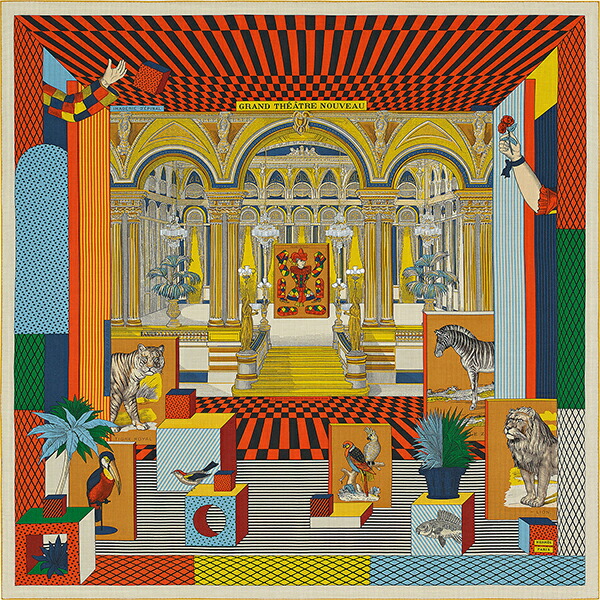 楽天市場】エルメス ショール カレ 140 グランテアトルヌーヴォー