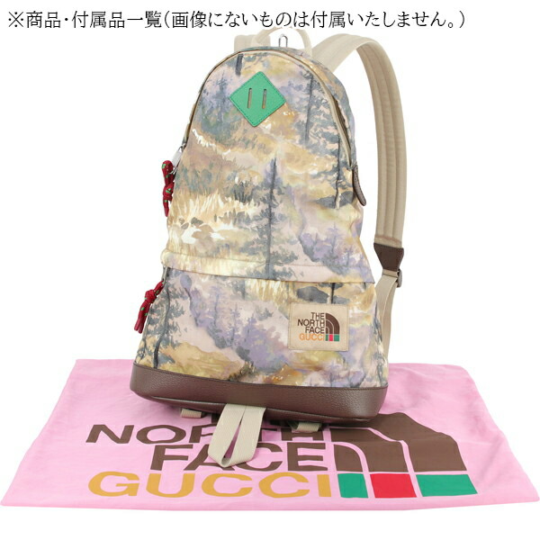 楽天市場】グッチ × ノースフェイス バックパック フォレスト ナイロン