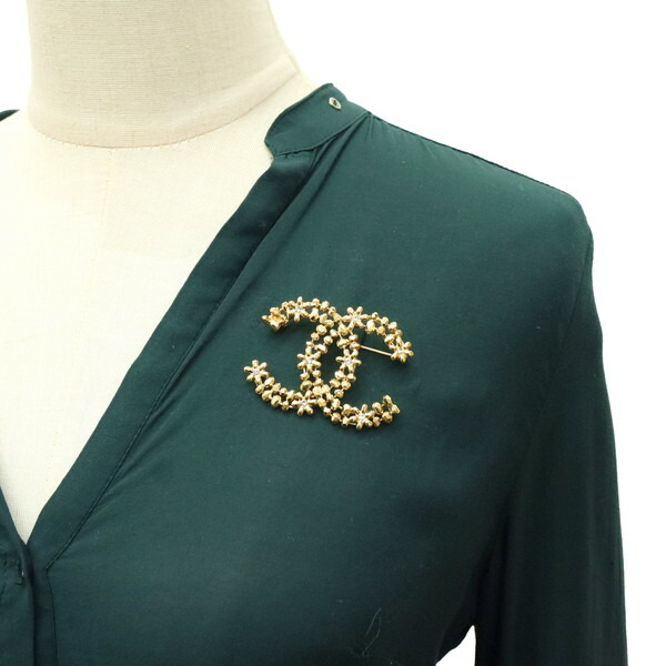 楽天市場】【新品】 シャネル ブローチ ココマーク フラワー メタル GP