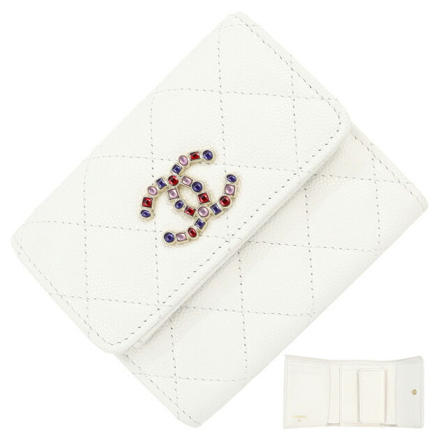 楽天市場】【新品】 シャネル 三つ折り財布 スモール フラップ