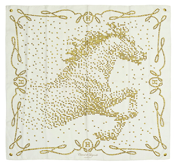 楽天市場】【超美品】 エルメス スカーフ カレ 90 伝説の馬 ホワイト