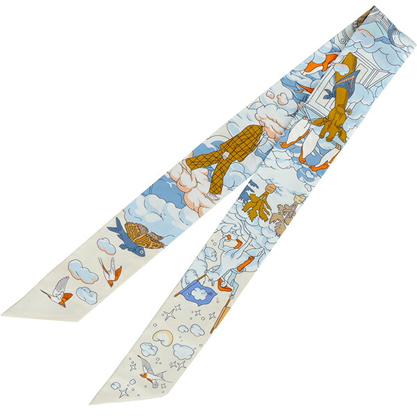 楽天市場】【新品】 エルメス ツイリー 私の雲 シルク クレーム ブルー