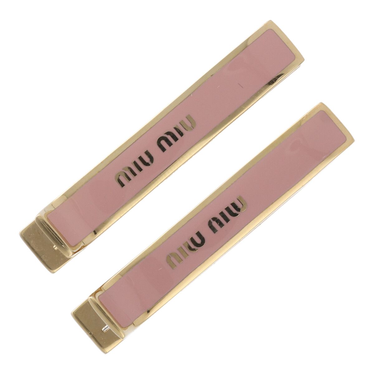 楽天市場】【中古】 MIU MIU ミュウミュウ バレッタ ロゴ ヘアピン