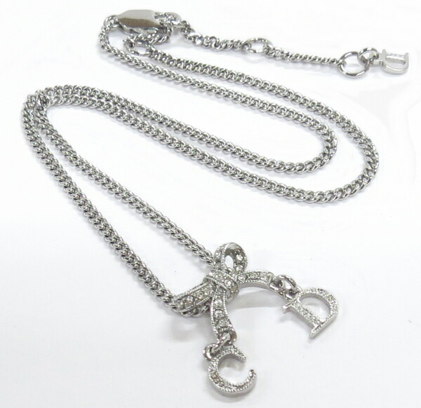 楽天市場】美品 ディオール Dior リボン ネックレス CD モチーフ