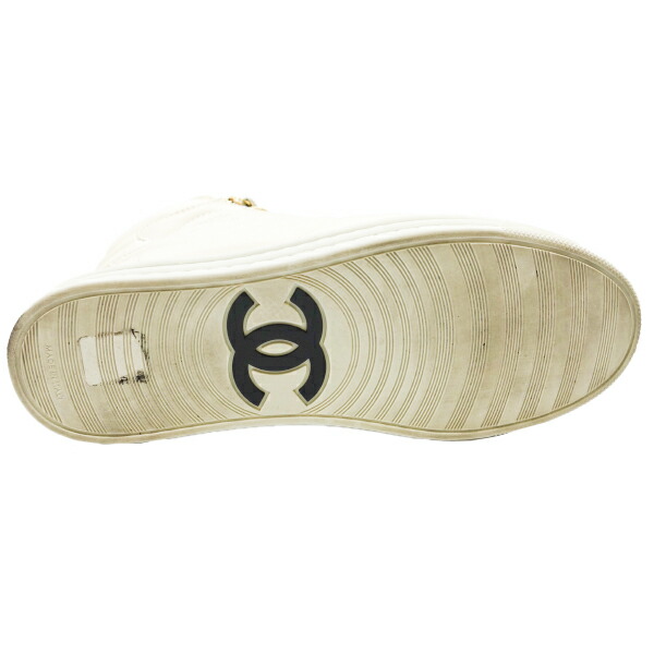 楽天市場】【中古】CHANEL シャネル スニーカー ハイカット チェーン