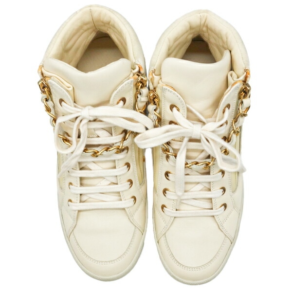 楽天市場】【中古】CHANEL シャネル スニーカー ハイカット チェーン