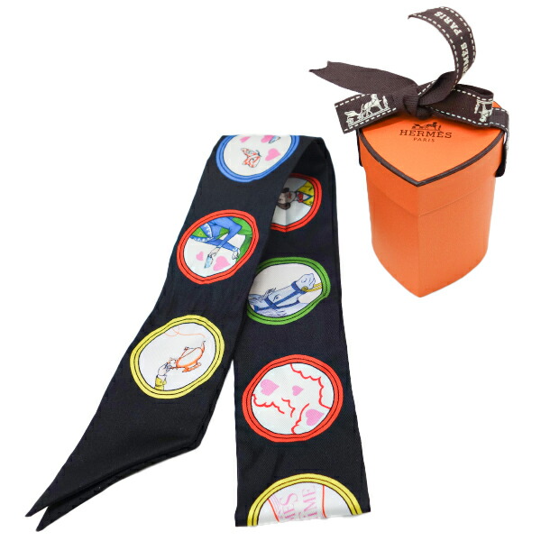 楽天市場】【中古】HERMES エルメス ツイリー ティータイム 黒 ハート