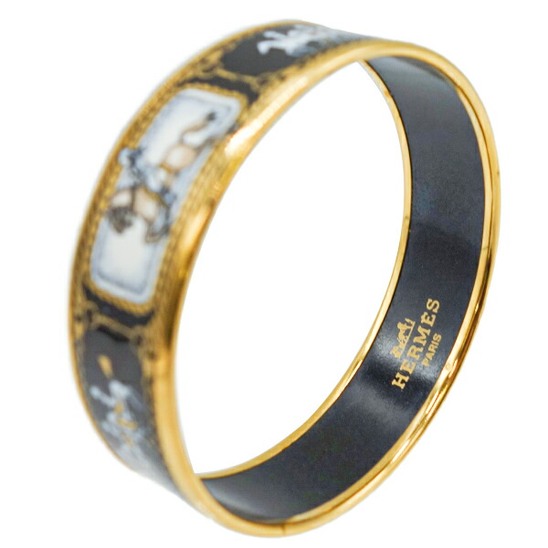 楽天市場】【中古】HERMES エルメス エマイユGM バングル ブラック