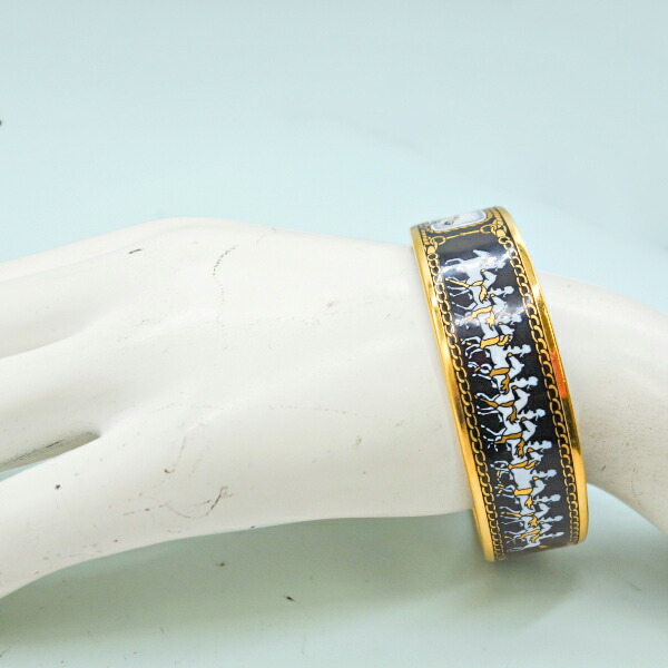 楽天市場】【中古】HERMES エルメス エマイユGM バングル ブラック