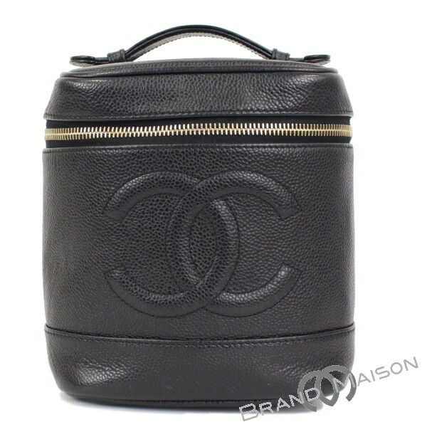 楽天市場】Bランク シャネル バニティバッグ キャビアスキン ブラック