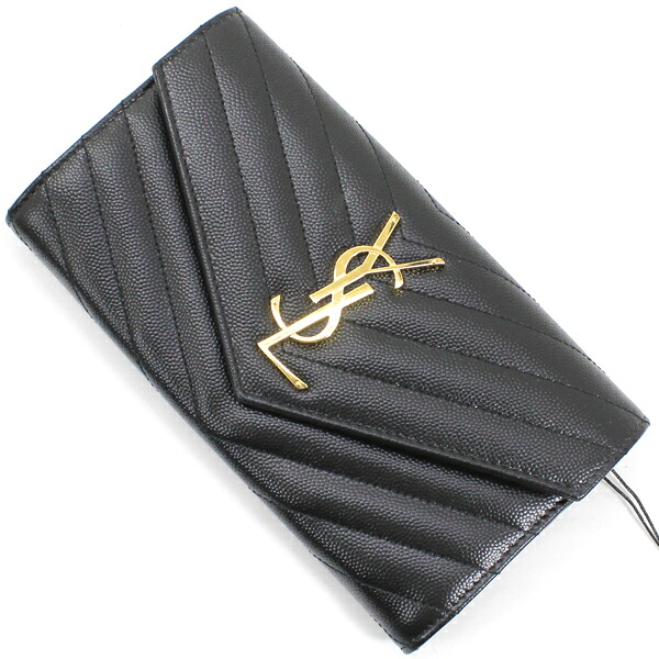 楽天市場】サンローラン YSL 二つ折り長財布 モノグラム カサンドラ