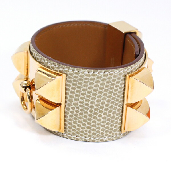 楽天市場】エルメス コリエドシアン ブレスレット バングル リザード