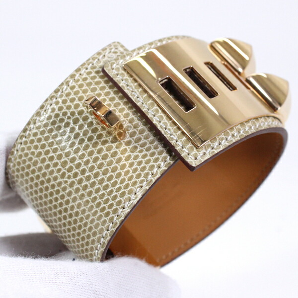 楽天市場】エルメス コリエドシアン ブレスレット バングル リザード