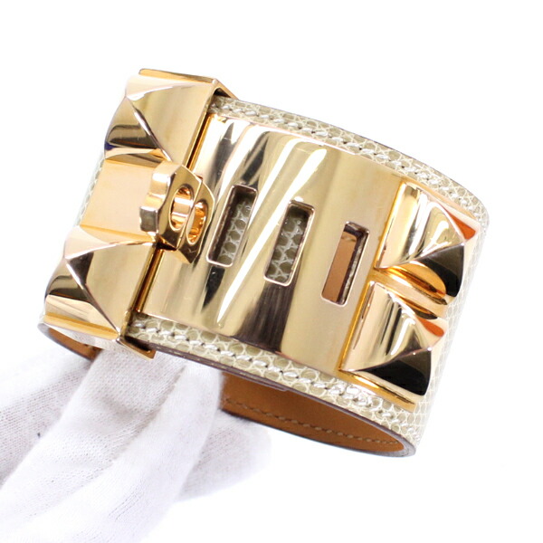 楽天市場】エルメス コリエドシアン ブレスレット バングル リザード