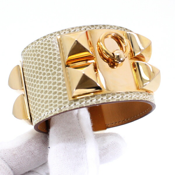 楽天市場】エルメス コリエドシアン ブレスレット バングル リザード