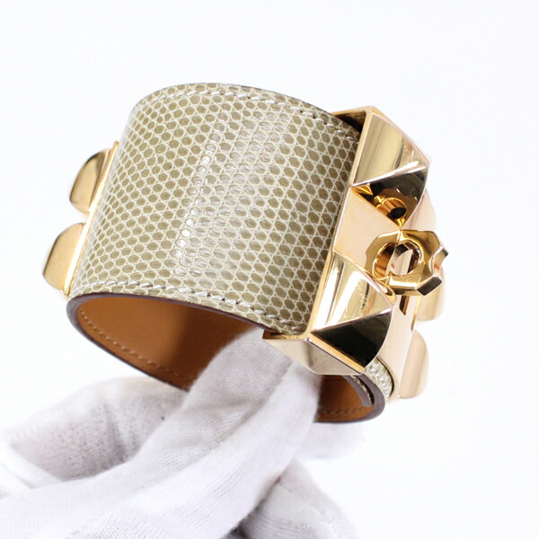 楽天市場】エルメス コリエドシアン ブレスレット バングル リザード