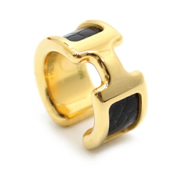 楽天市場】エルメス イヤーカフ オランプ PM ゴールド リザード 黒