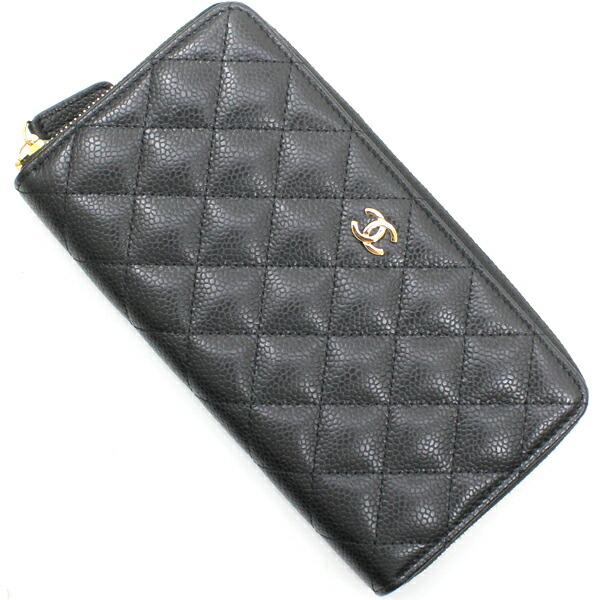 楽天市場】シャネル 長財布 ラウンドファスナー キャビアスキン レザー