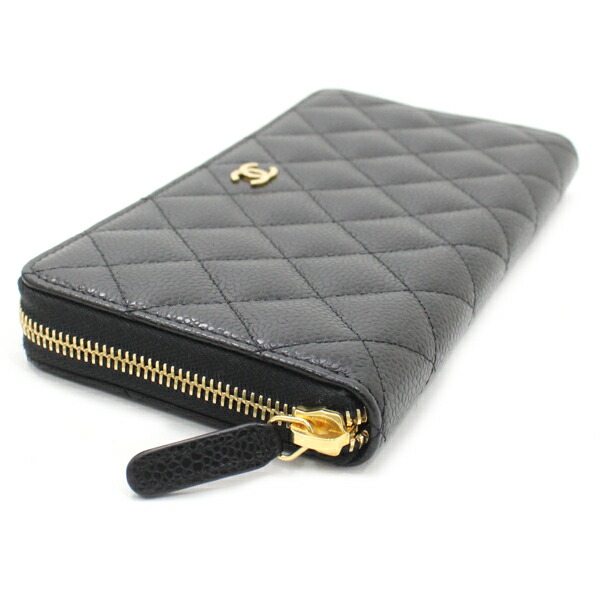 楽天市場】シャネル 長財布 ラウンドファスナー キャビアスキン レザー