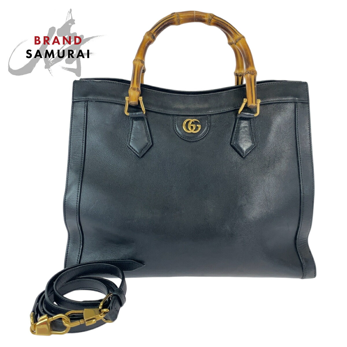 楽天市場】GUCCI グッチ バンブー ダイアナ ブラック 黒 ゴールド金具