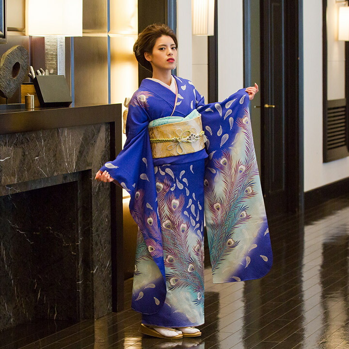 楽天市場】【レンタル振袖】【送料無料】振袖レンタルセット ブルー