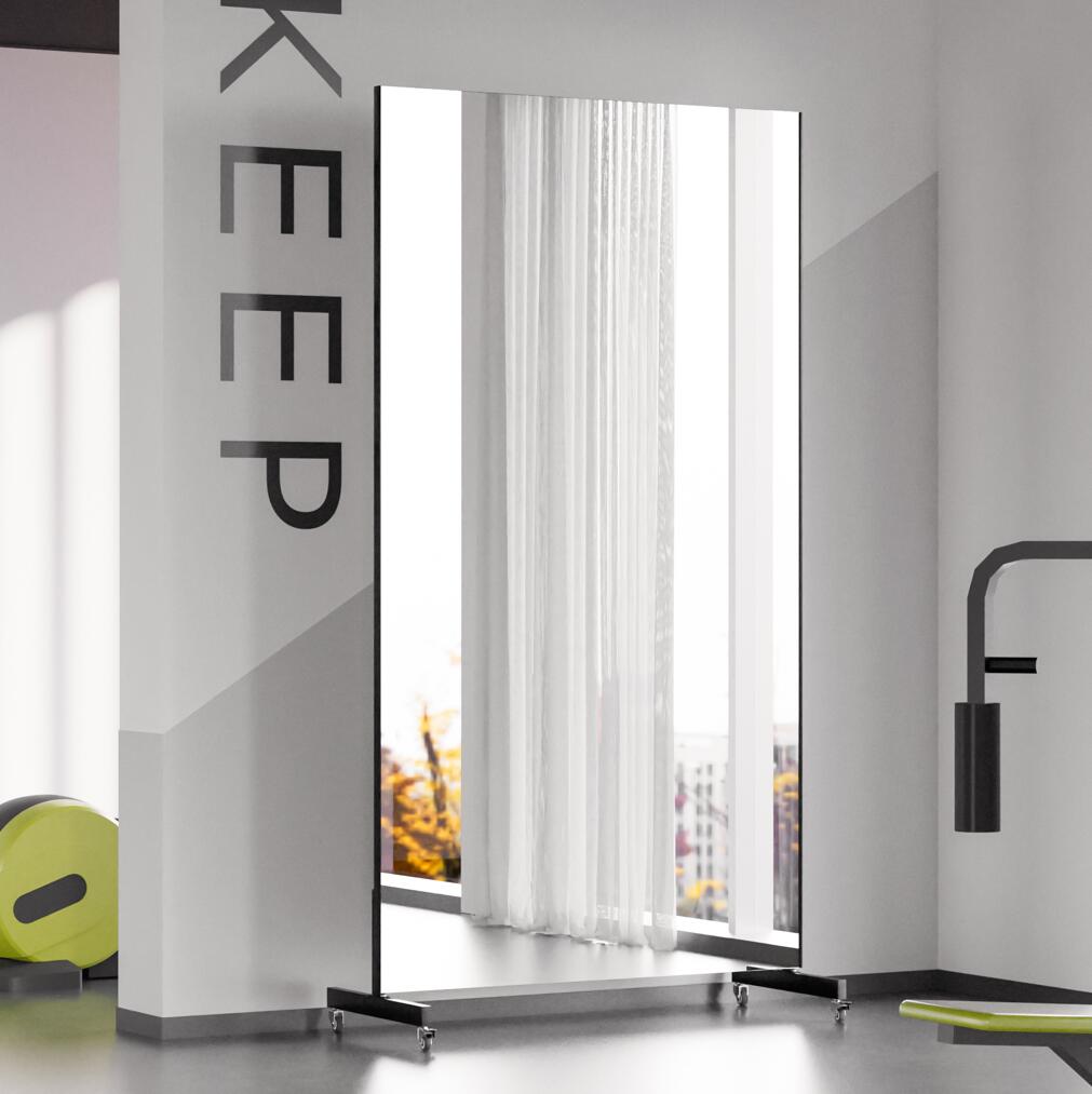 楽天市場】Brisafe 割れない鏡 スポーツミラー スタンドミラー 移動式