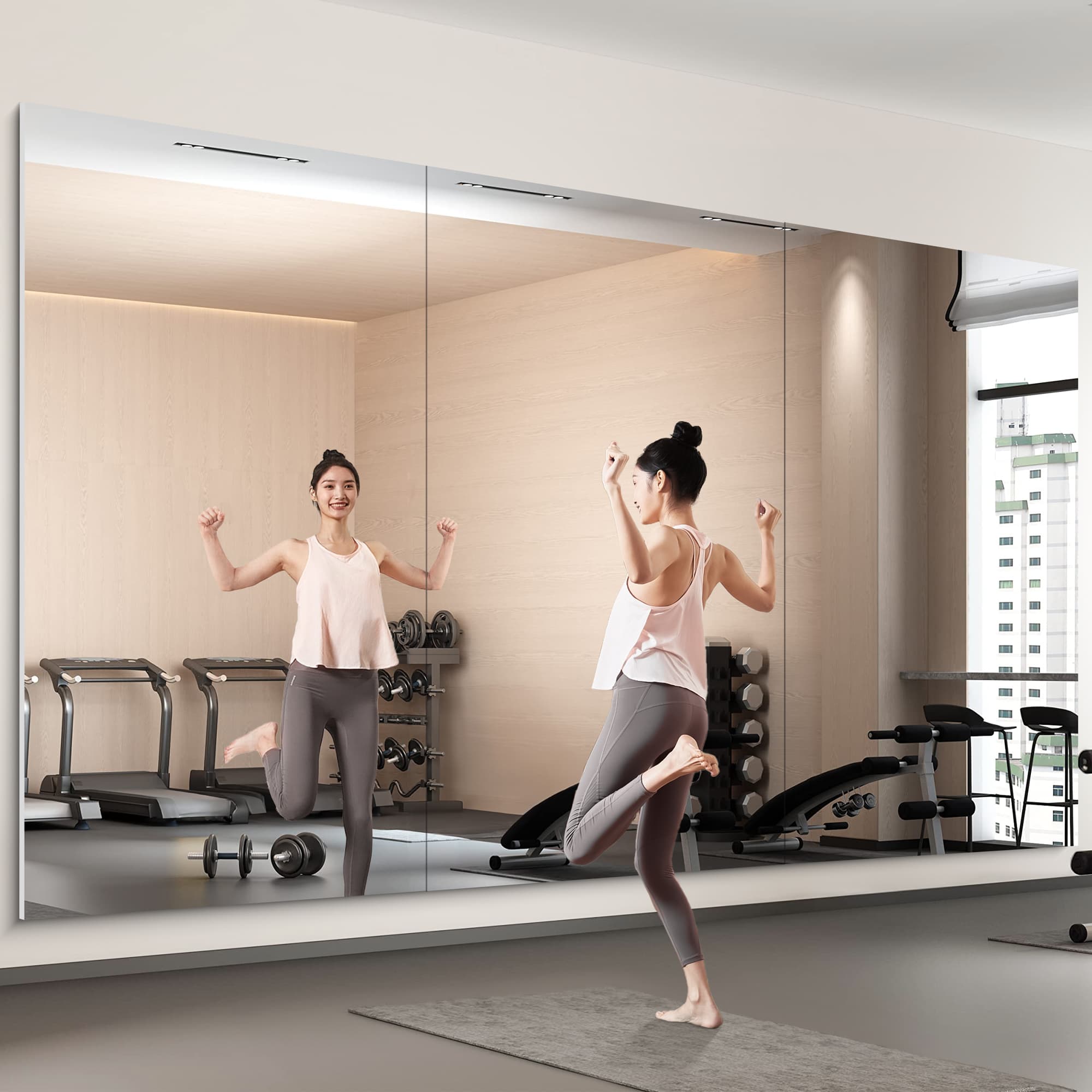 楽天市場】Brisafe 割れない鏡 壁掛けミラー ダンス用鏡 連装ミラー