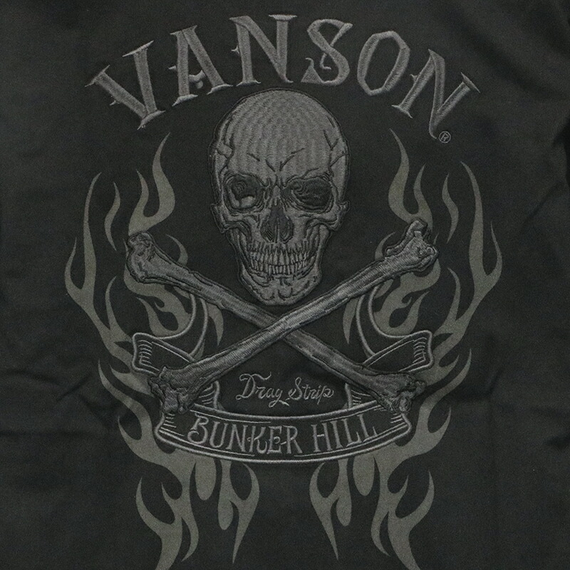 楽天市場】VANSON ファイヤー クロスボーンスカル 柄 刺繍 天竺 長袖 T