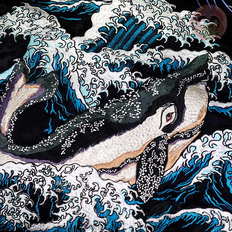 楽天市場】スカジャン 花旅楽団 波と鯨 スカジャン SKJ-011 和柄