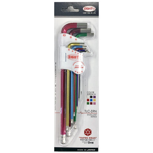 楽天市場】エイト カラーテーパーヘッド 六角棒レンチセット 9本組