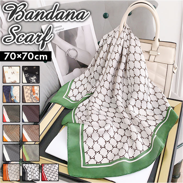 楽天市場】スカーフ レディース 70cm 好評 正方形 サテン ストール