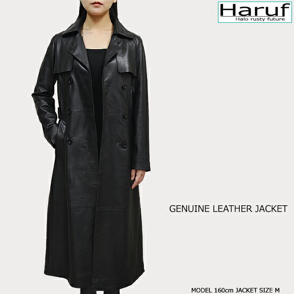 楽天市場】トレンチコート レザーコート ロングコート レディース 本革