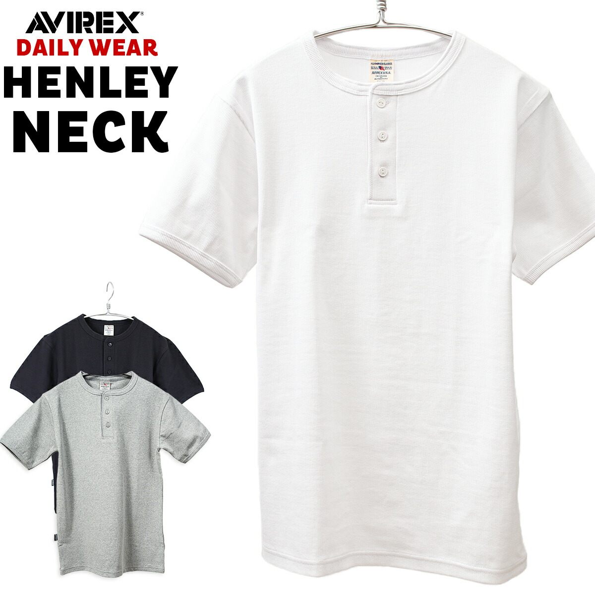 楽天市場】AVIREX アヴィレックス Tシャツ ヘンリーネック