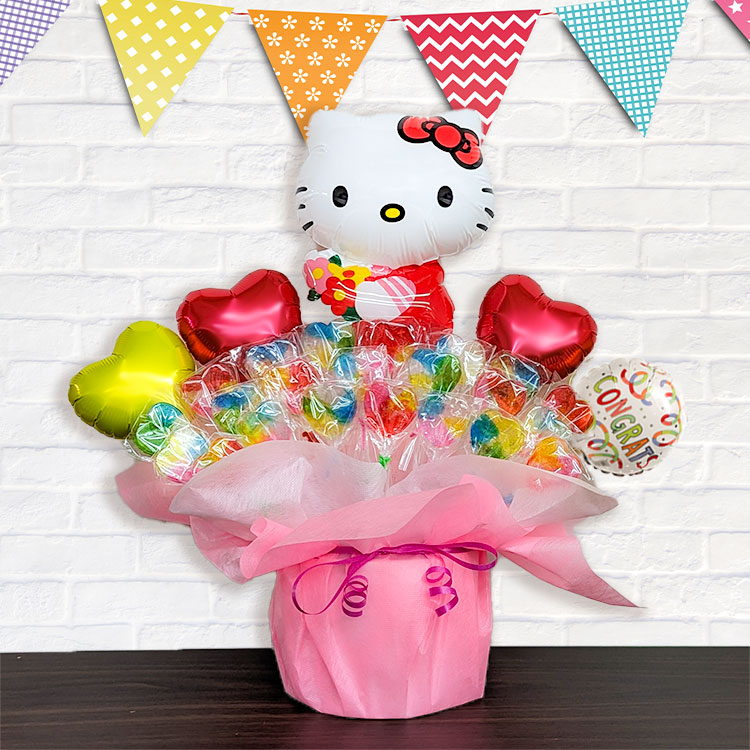 楽天市場】キティちゃん キャンディブーケ バルーン ギフト【名入れ
