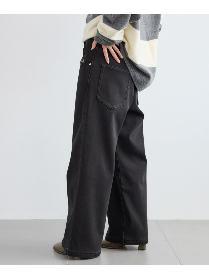 楽天市場】【SALE／50%OFF】裏起毛ワイドデニムパンツ【WEB限定サイズL