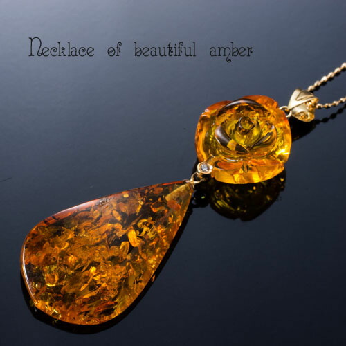 楽天市場】K18 琥珀 ダイヤモンド ペンダントトップ ネックレス