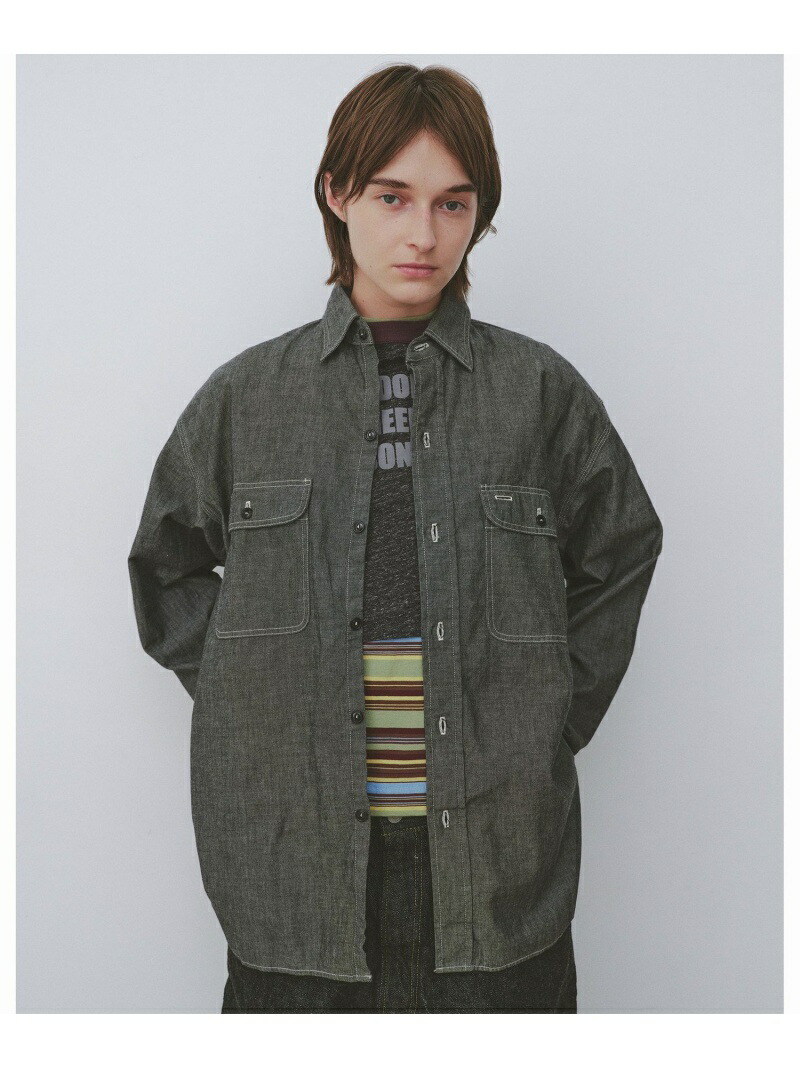 楽天市場】orSlow * BEAMS BOY / 別注 ブラック シャンブレー シャツ