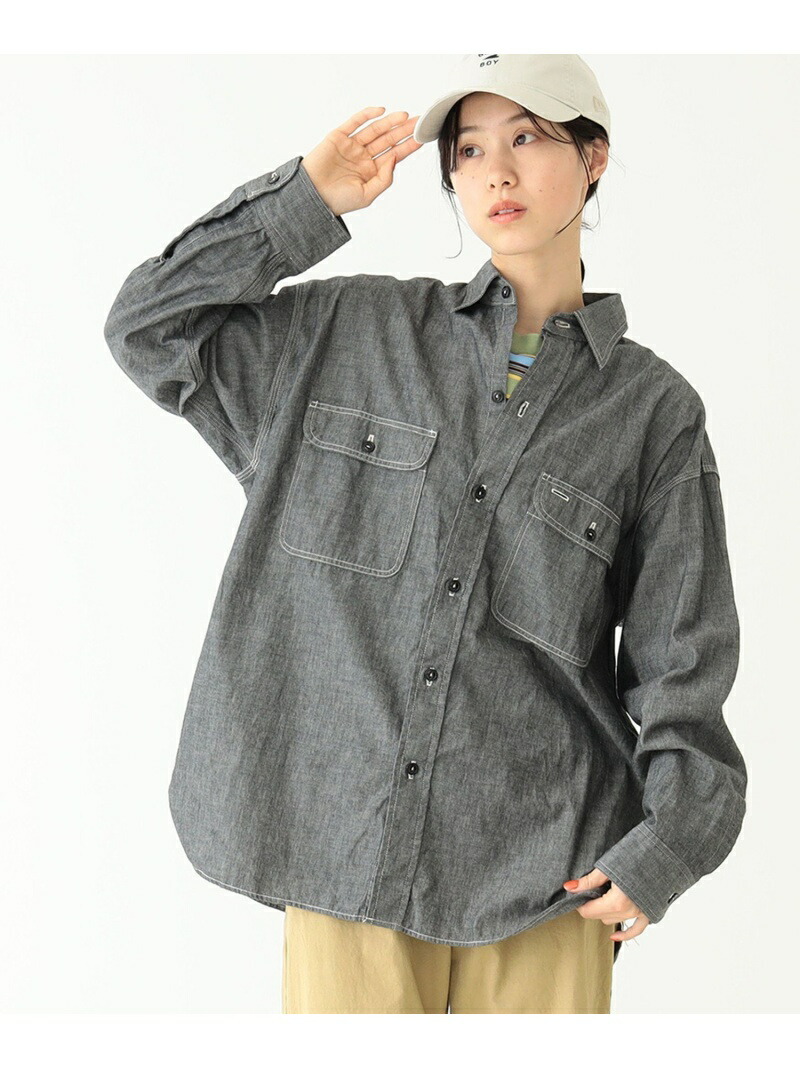 楽天市場】orSlow * BEAMS BOY / 別注 ブラック シャンブレー シャツ