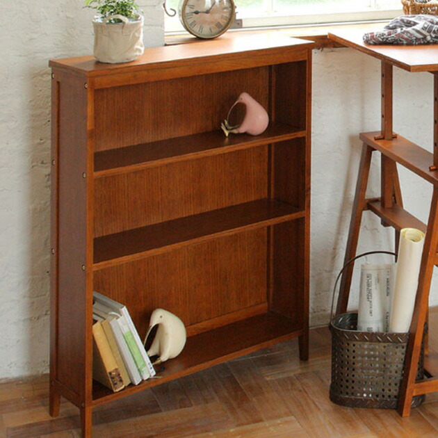 楽天市場】hommage(オマージュ) ブックシェルフ ブラウン HMR-2664BR