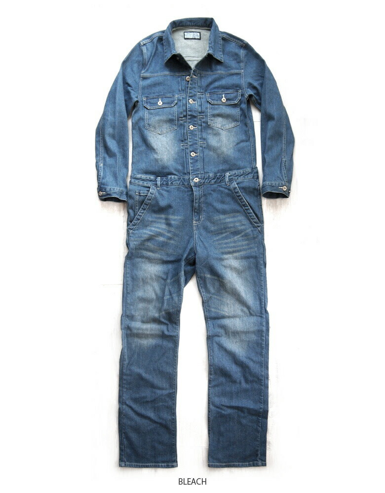 楽天市場】ツナギ デニム ジャンプスーツ カバーオール オールインワン
