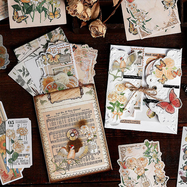 楽天市場】即日出荷 80枚 異素材 コラージュ素材セット 2種類素材