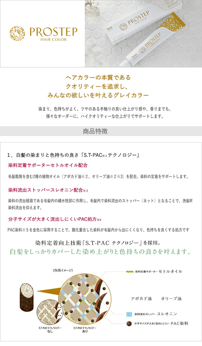 楽天市場】ホーユー プロステップ グレイカラー GS 6 80g グレイ