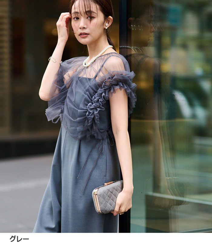 楽天市場】ワンピース マルチWAYフリルチュールボレロセットパンツ