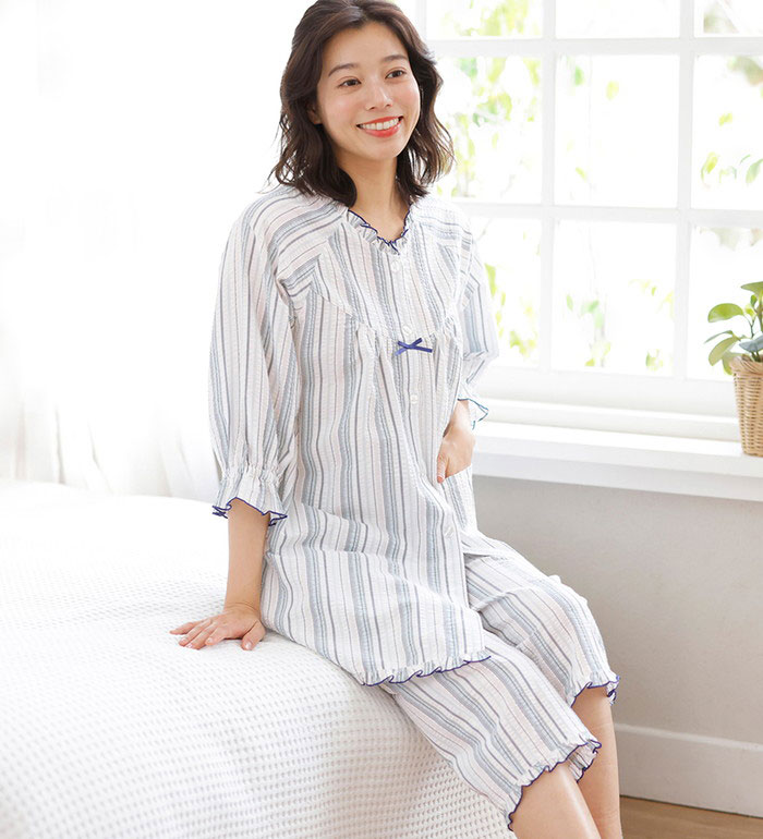 楽天市場】ルームウェア レディース サラッと涼感、綿100％サッカー