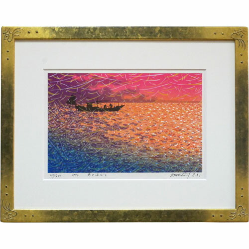 楽天市場】牧野宗則 額付き木版画 『光を浴びて』 1992年 : ベルセーブ