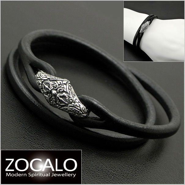 楽天市場】【ZOCALO ソカロ】ダブルワインド・ブレスレット・ブラックM