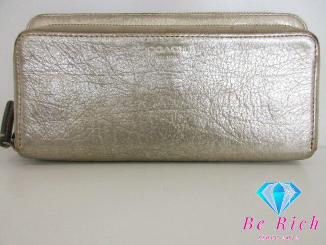 楽天市場】コーチ COACH 二つ折り財布 ダブル ジップ 長財布 ゴールド