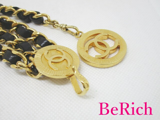 楽天市場】シャネル CHANEL 3連 チェーン ベルト ココマーク ゴールド